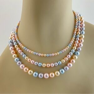 Dropped! New Swarovski Crystal Pearl Necklaces. Pastel Colors.